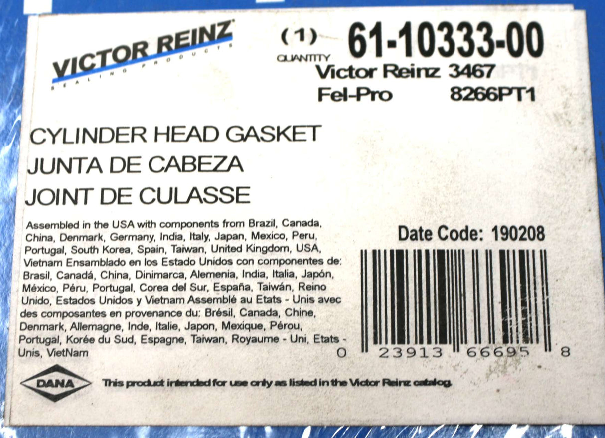 VICTOR REINZ - 61-10333-00 - GASKET - CYLINDER HEAD MAHLE 3467