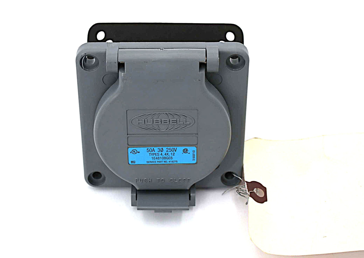 HUBBELL - 1E48108G03 - POWER INLET 50A 250V RECEPTACLE (230/3/60 - MATES