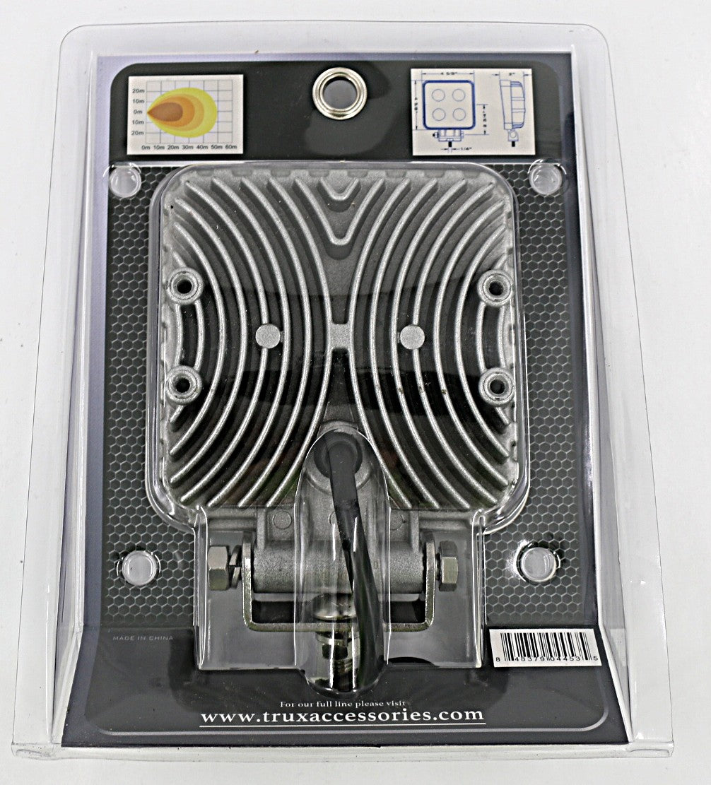 TRUX - TLED-U2C - UNI WHITE SQUARE WORK LIGHT - CLEAR LENS - CHROME
