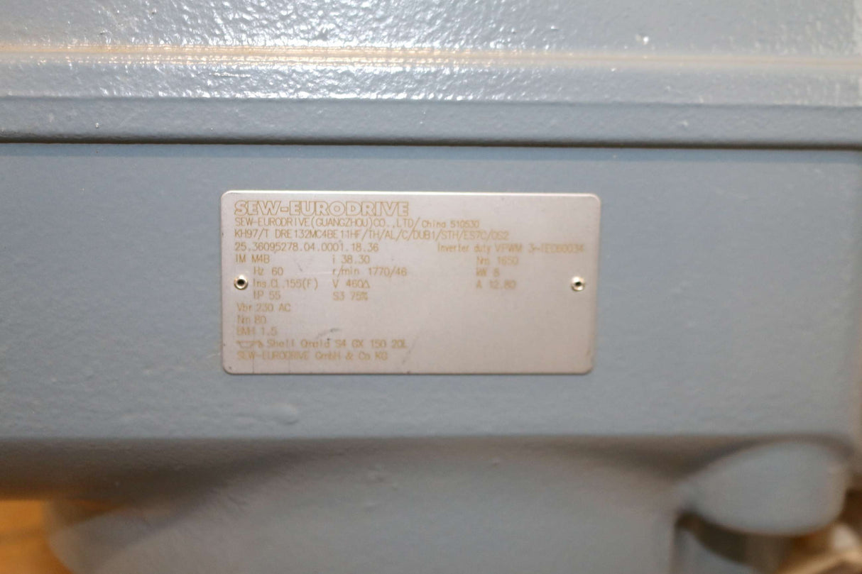 SANY - 61019756 - GEAR MOTOR - 60Hz 38.30i 1650Nm 8kW 12.80A