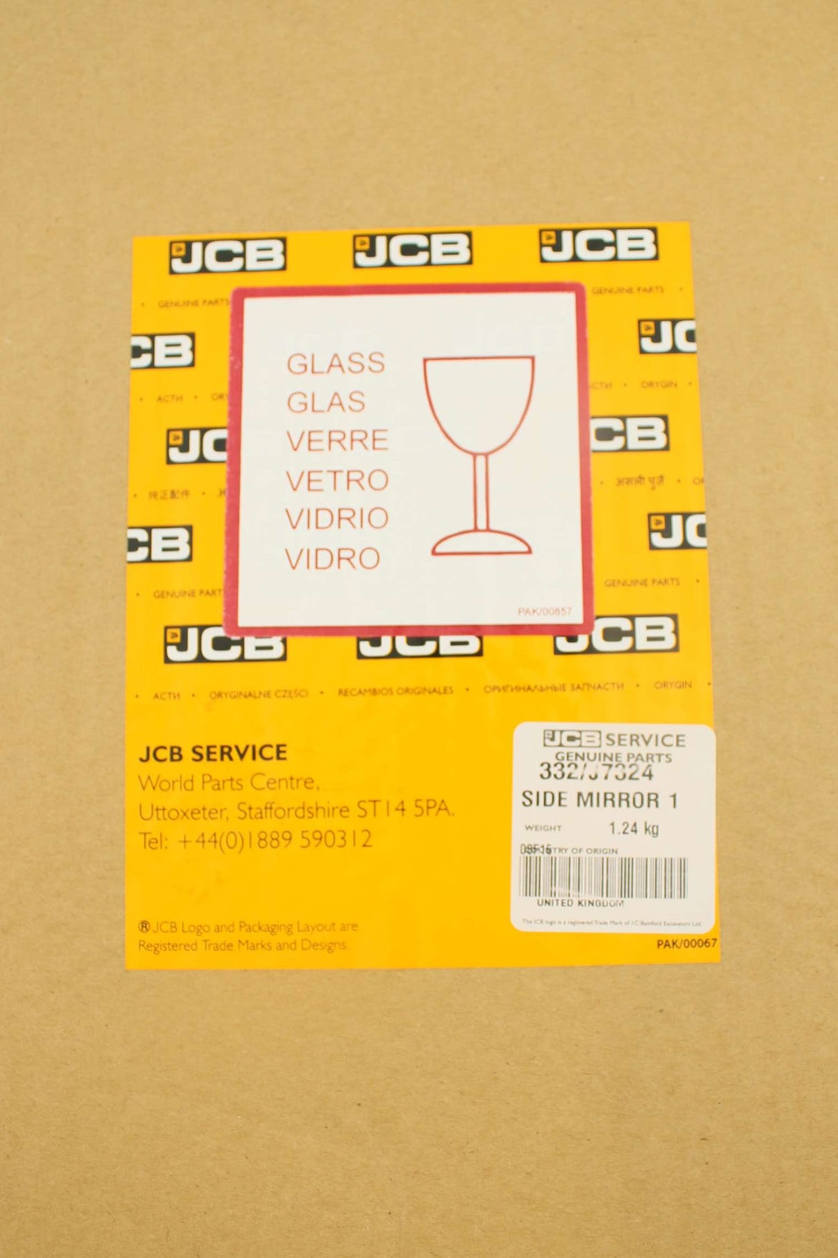 JCB - 332/J7324 - SIDE MIRROR 1400