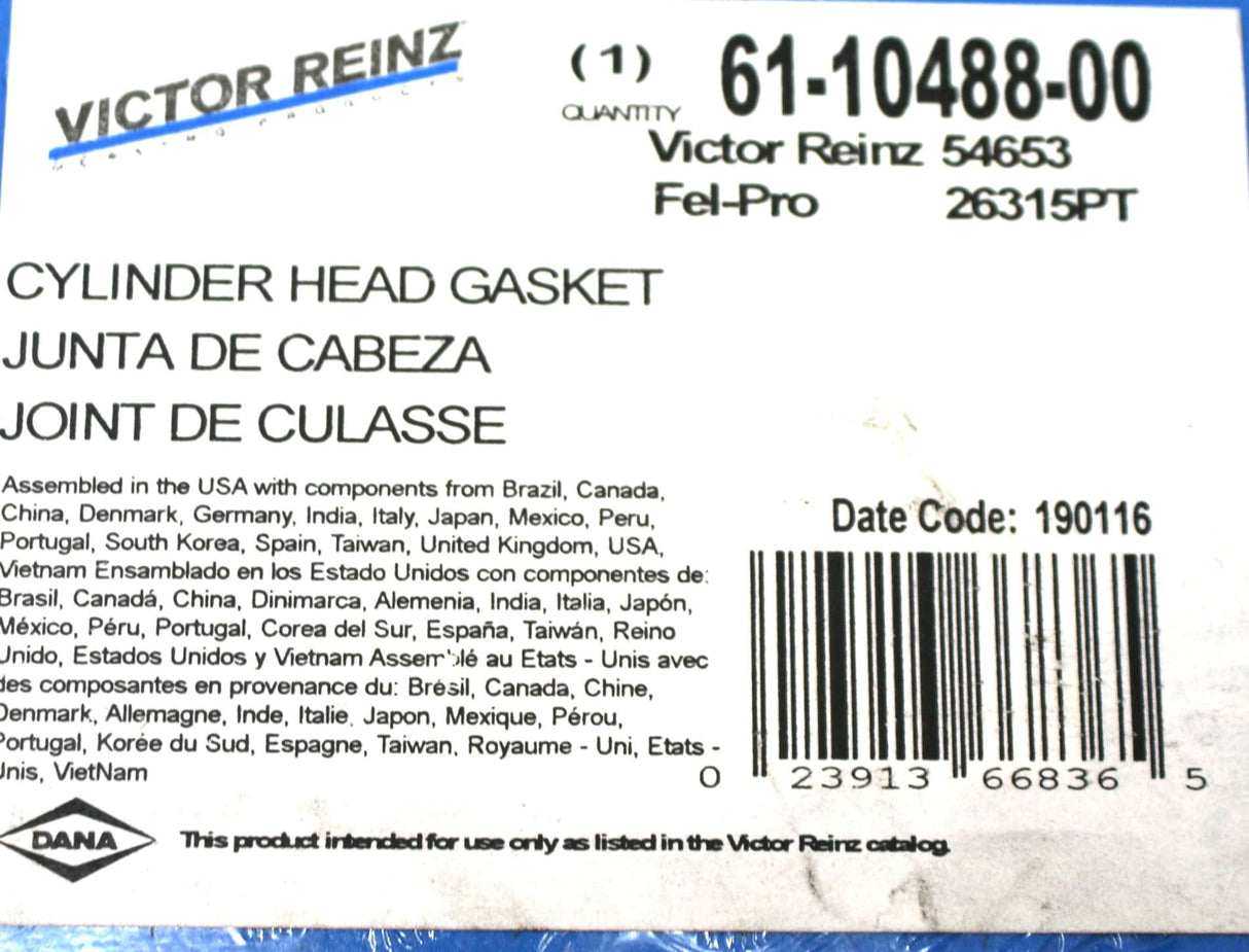 VICTOR REINZ - 54653 - GASKET - CYLINDER HEAD MAHLE 54653