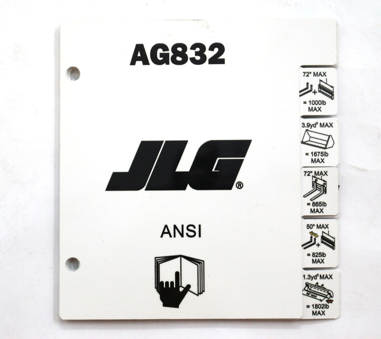 JLG - 1001316364 - LOAD - BOOKLET - AG832 ANSI