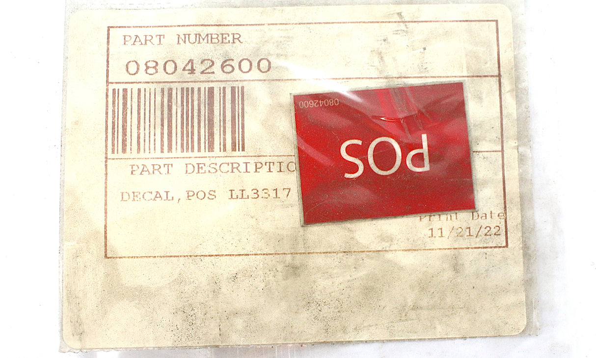 JLG - 08042600 - DECAL - POS LL3317