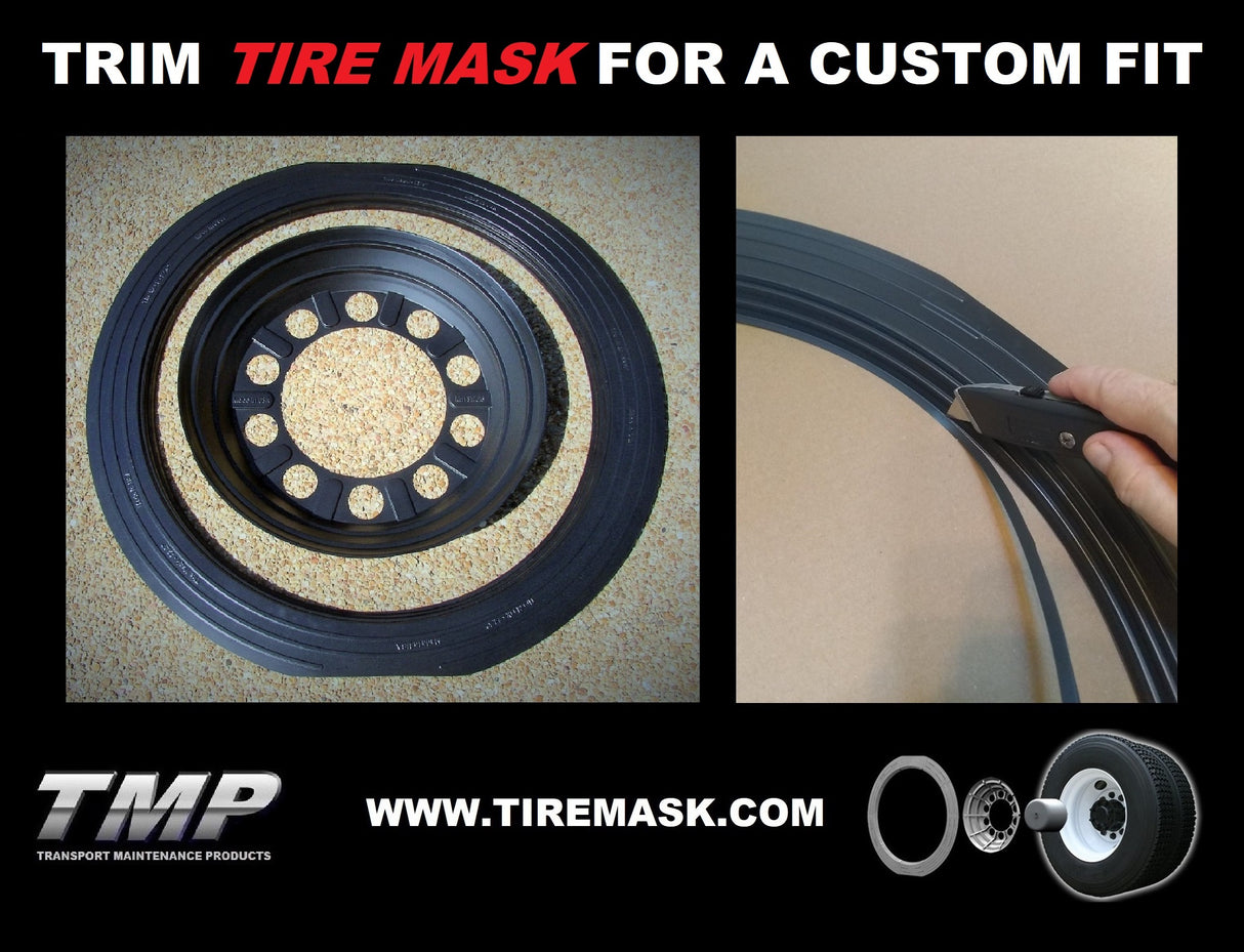 TM PRODUCTS ­-­ TMP04535 ­-­ 22.5" + 24.5" Wheel Mask Combo Pack - (8) Tire Masks + (8) Rim Shields, Reusable