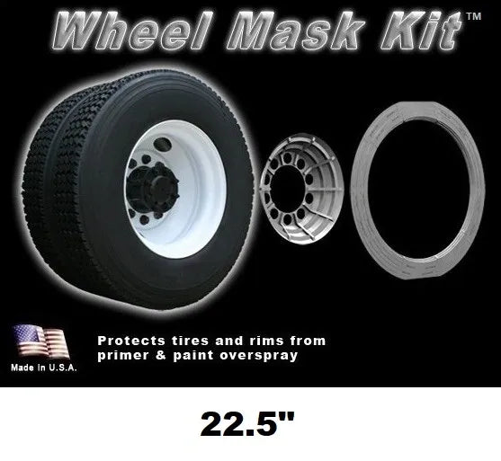 TM PRODUCTS ­-­ TMP04537 ­-­ 22.5" Wheel Mask Kit - (8) Tire Masks + (8) Rim Shields, Reusable