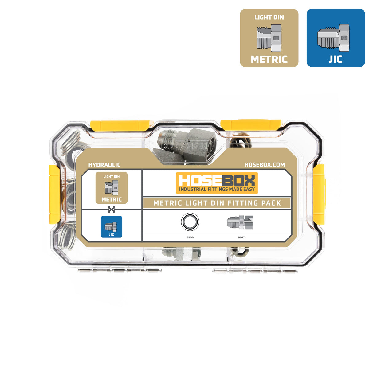 HOSEBOX ­-­ HB2027-001 ­-­ METRIC LIGHT DIN - JIC - DIN SEALS