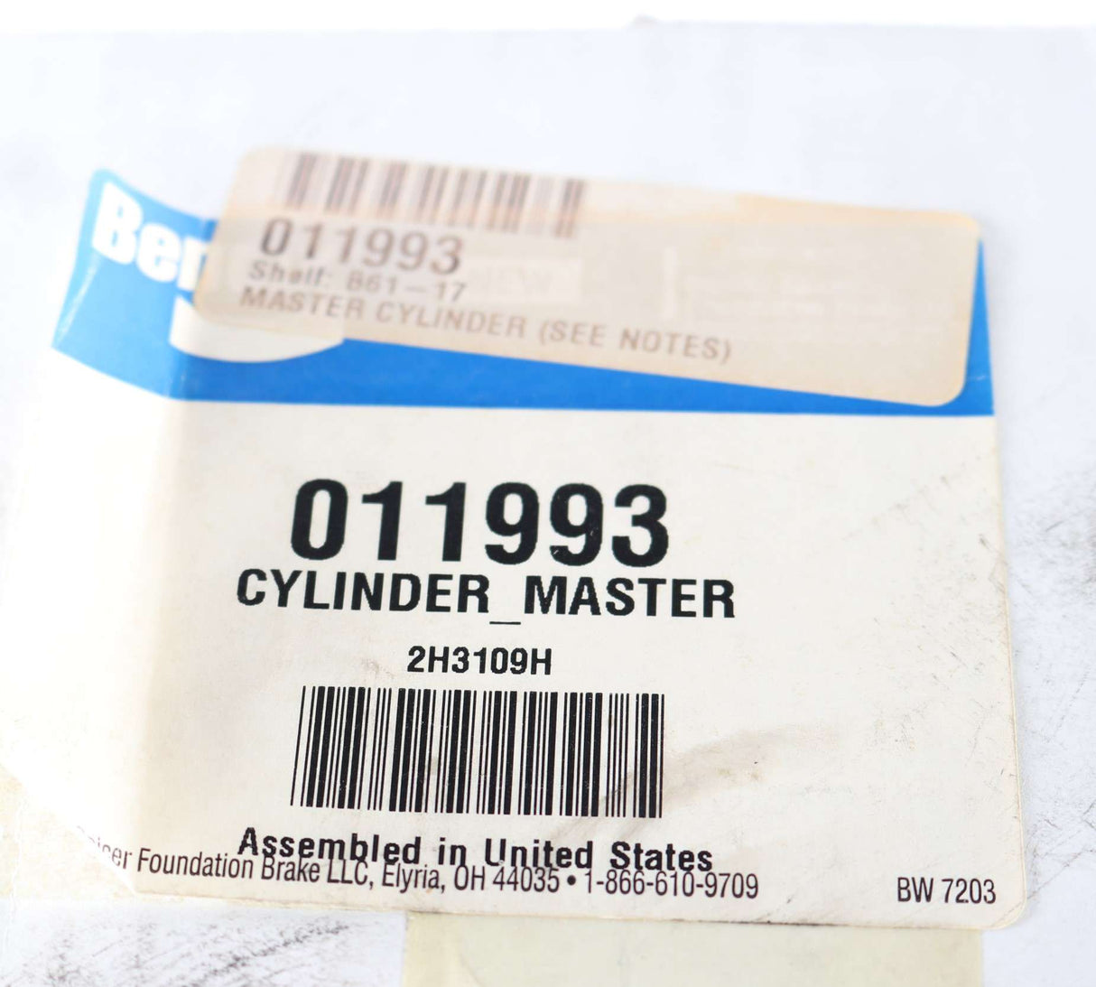 BENDIX ­-­ 011993 ­-­ MASTER CYLINDER