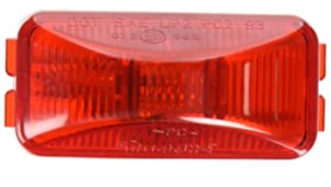 TRUCK-LITE ­-­ 15200R ­-­ RECTANGULAR MARKER CLEARANCE LIGHT  PC2  PL-10 12V