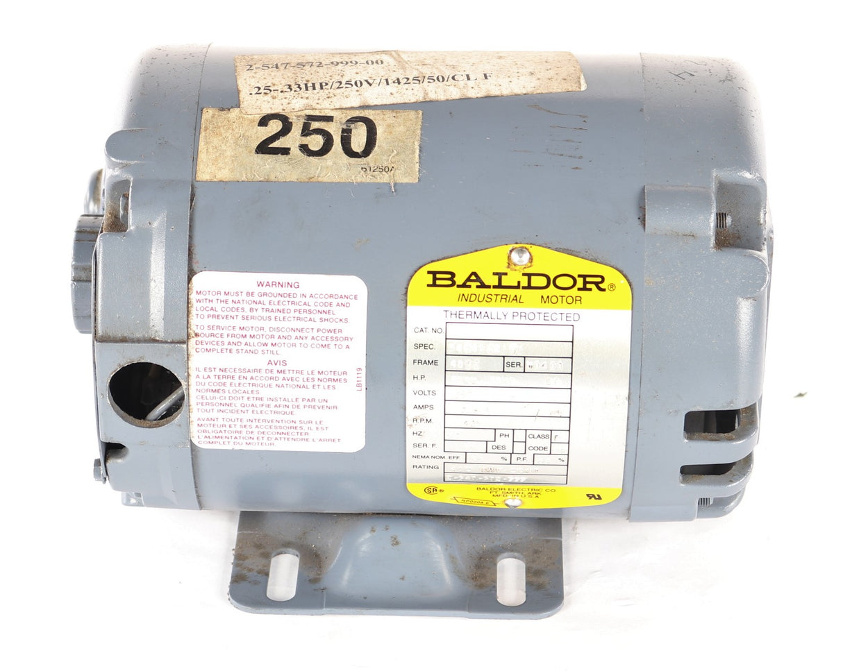 BALDOR  ­-­ 34G40X21G1 ­-­ ELECTRIC MOTOR 0.25kW/0.33HP 250V 50Hz 48TZ