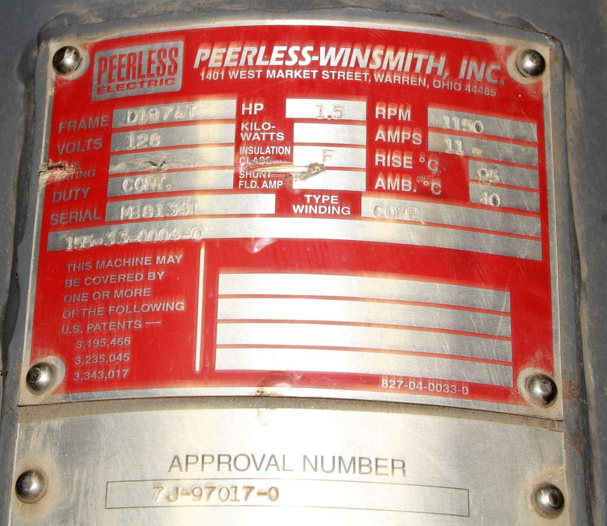 IWS ­-­ 492130 ­-­ PEERLESS ELEC BLOWER MOTOR