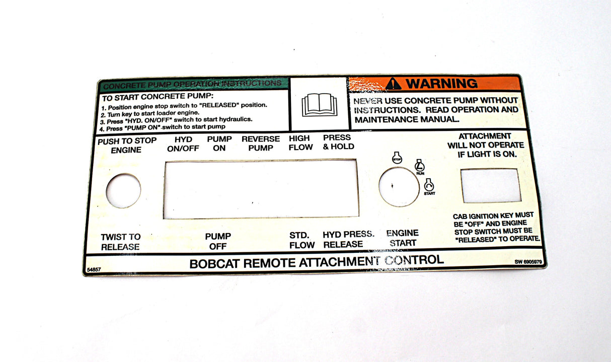 BOBCAT ­-­ 6905979 ­-­ DECAL RACD PUMP