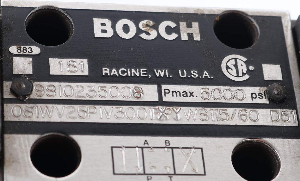 ROBERT BOSCH ­-­ 9810235006 ­-­ SOLENOID VALVE OPERATED FOUR WAY