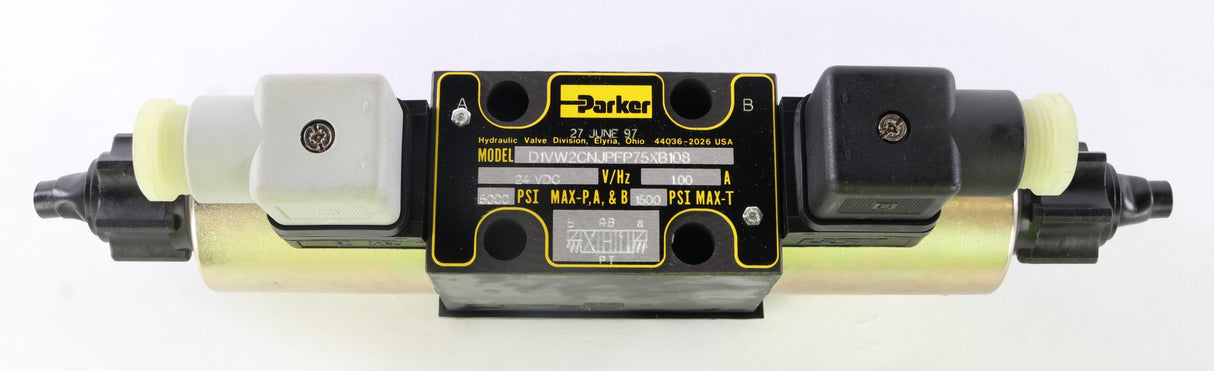 PARKER ­-­ D1VW2CNJPFP75XB108 ­-­ SOLENOID DIRECTIONAL CONTROL VALVE 24VDC 5000PSI