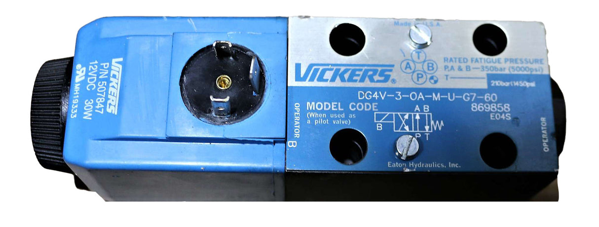 VICKERS ­-­ DG4V-3-0A-M-U-G7-60 ­-­ HYDRAULIC SOLENOID VALVE