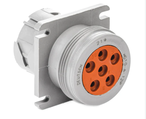 DEUTSCH ­-­ HD10-6-12P ­-­ 6 PIN RECEPTACLE THREADED REAR FLANGE