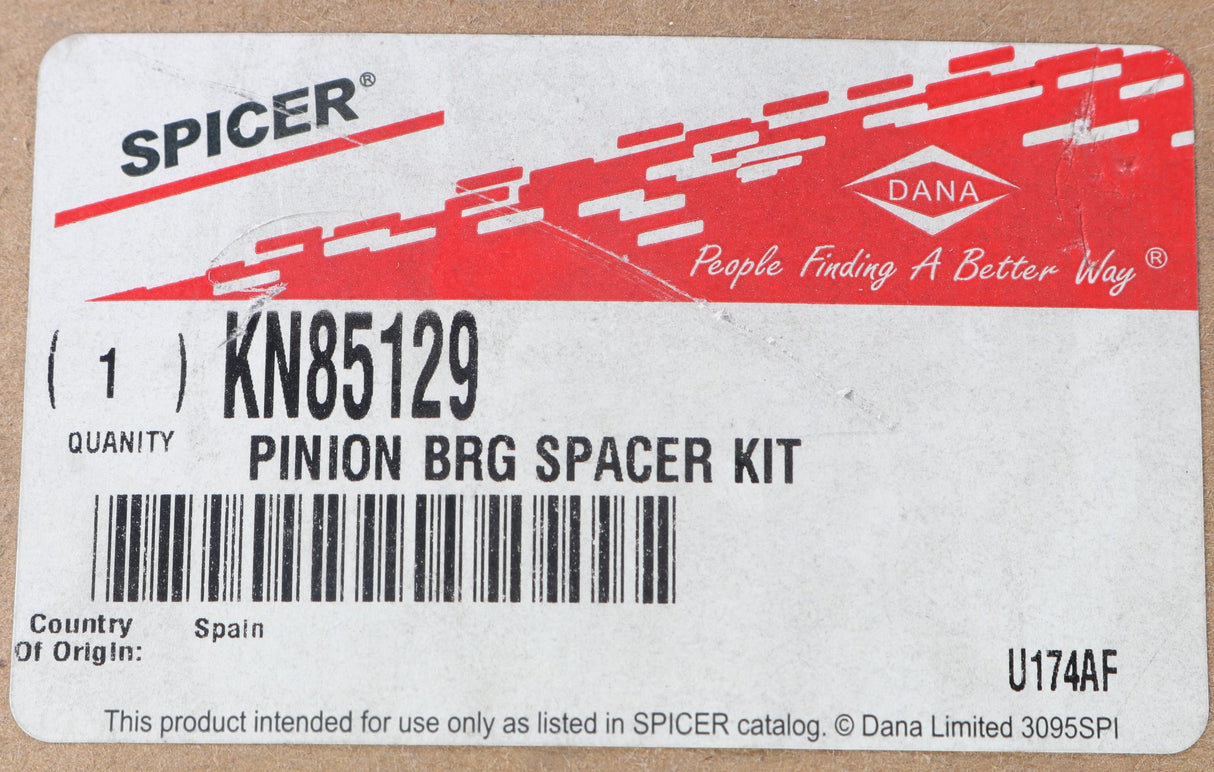 DANA - SPICER HEAVY AXLE ­-­ KN85129 ­-­ PINION BRG SPACER KIT