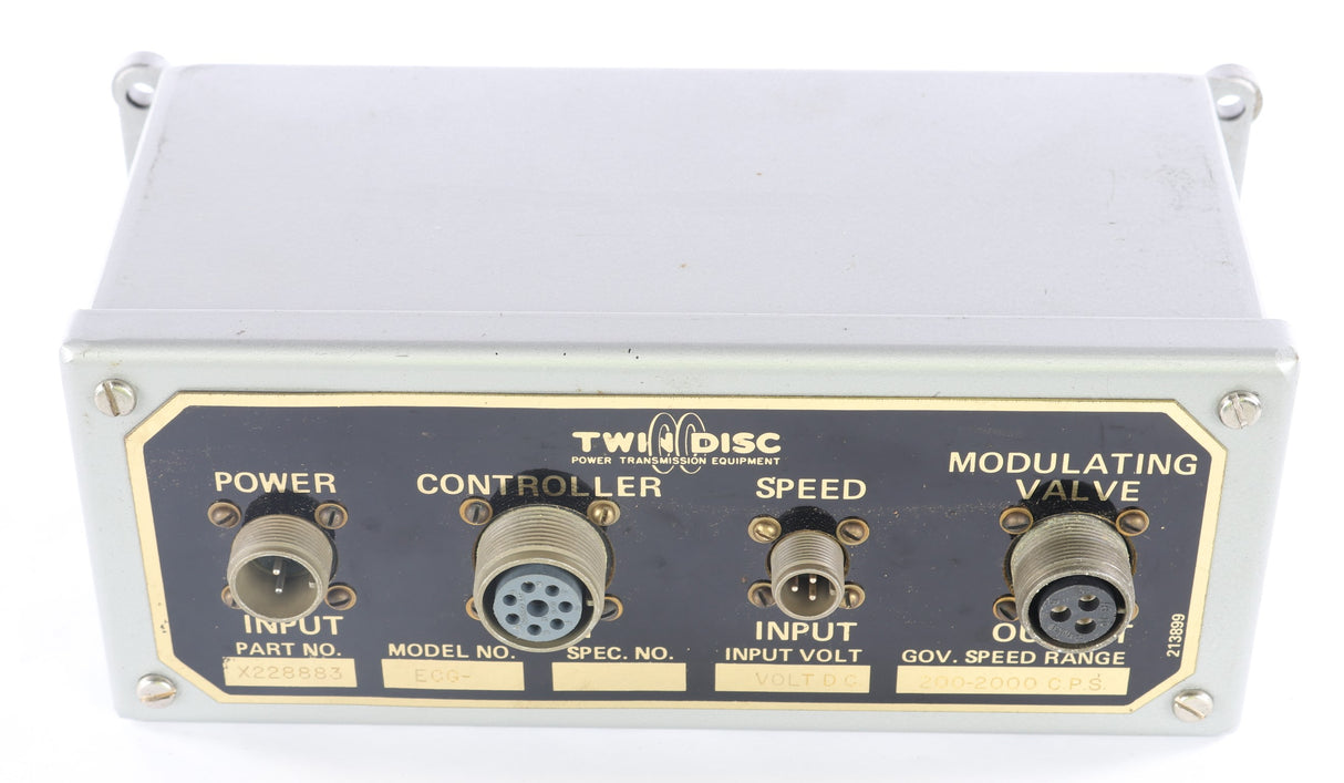 TWIN DISC ­-­ X228883A ­-­ MODEL ECG POWER UNIT GOV. SPEED RANGE 200-2000 CPS