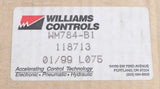 WILLIAMS CONTROLS  ­-­ WM784-B1 ­-­ THREE POS SPRING RETURN FOUR WAY CONTROL VALVE