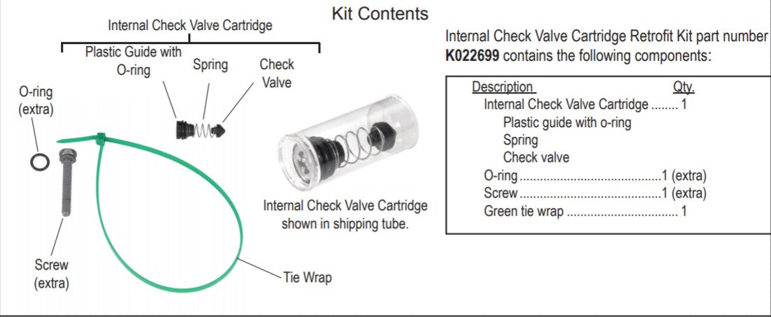 BENDIX ­-­ K022699 ­-­ INTERNAL CHECK VALVE CARTRIDGE KIT