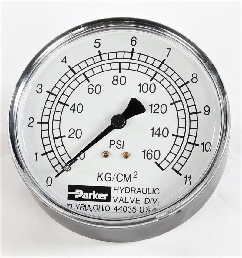 PARKER ­-­ 4203224 ­-­ HYDRAULIC VALVE PRESSURE GAUGE 160 PSI  KG CM2