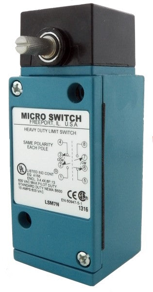 MICRO SWITCH  ­-­ LSM7N ­-­ LIMIT SWITCH  SIDE ROTARY  ROTARY ACTUATED  10A