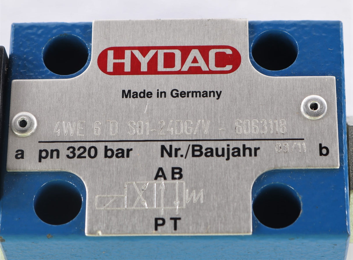 HYDAC ­-­ 4WE6DS01-24DG/V-6063118 ­-­ DIRECTIONAL VALVE 320 BAR 24V