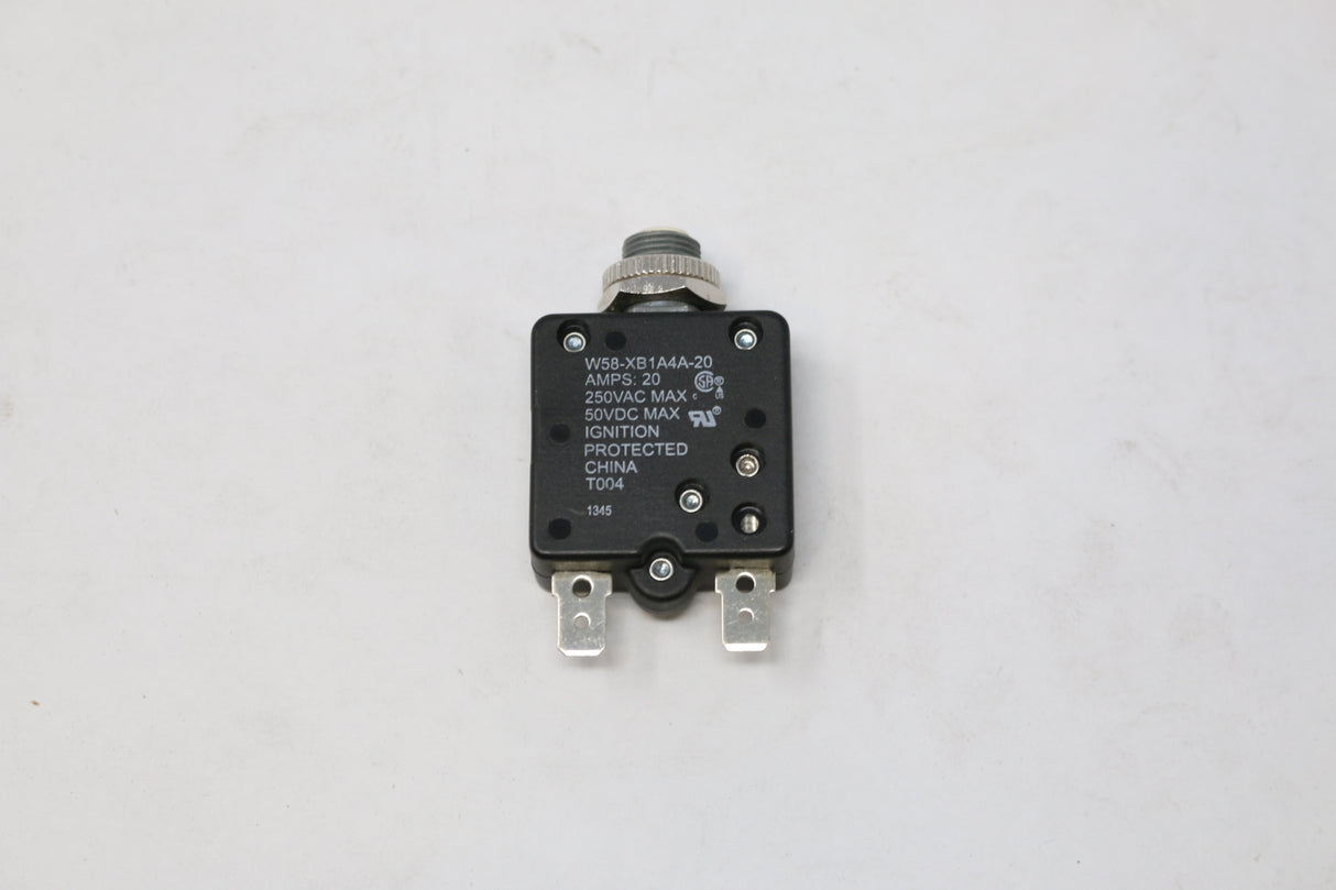 TYCO/POTTER & BRUMFIELD  ­-­ W58-XB1A4A-20 ­-­ CIRCUIT BREAKER 20A PUSH-BUTTON PANEL-MOUNT