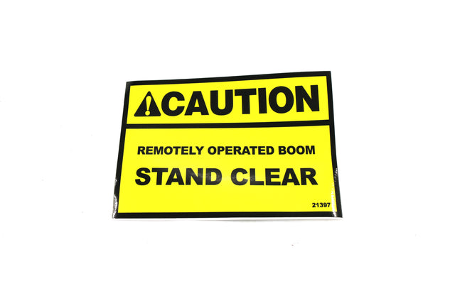 SCHWARZE ­-­ 21397 ­-­ CAUTION! REMOTE OPERATED BOOM DECAL