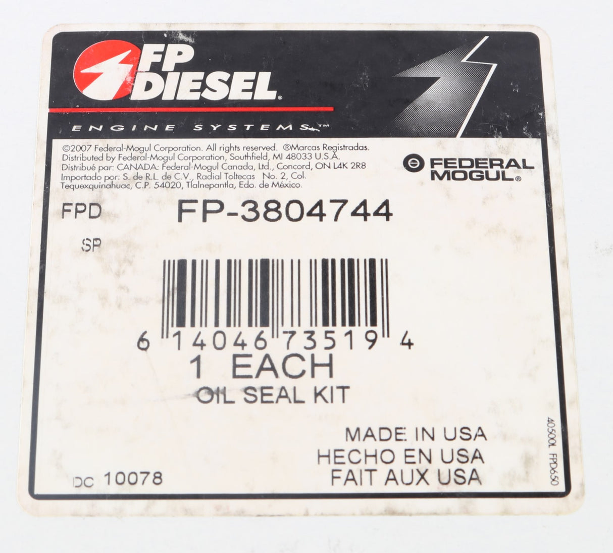 FP DIESEL ­-­ FP-3804744 ­-­ FRONT CRANKSHAFT SEAL KIT