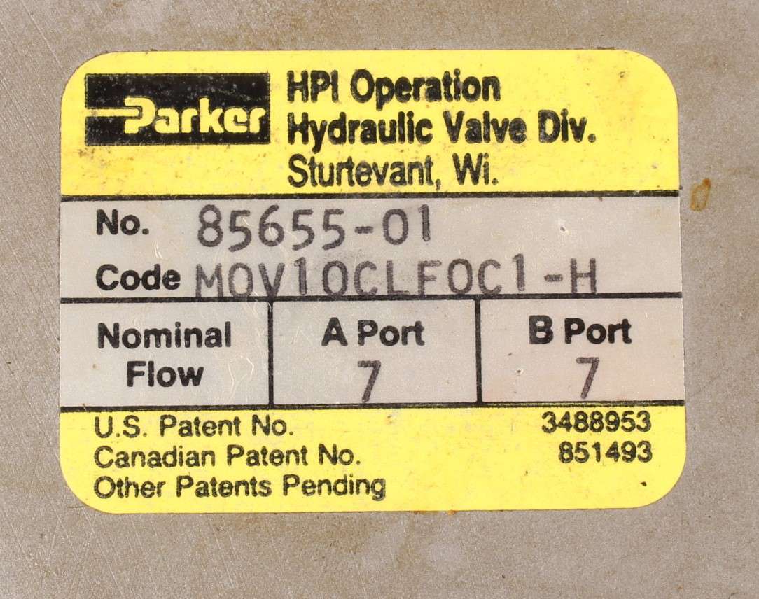 PARKER ­-­ 85655-01 ­-­ VALVE