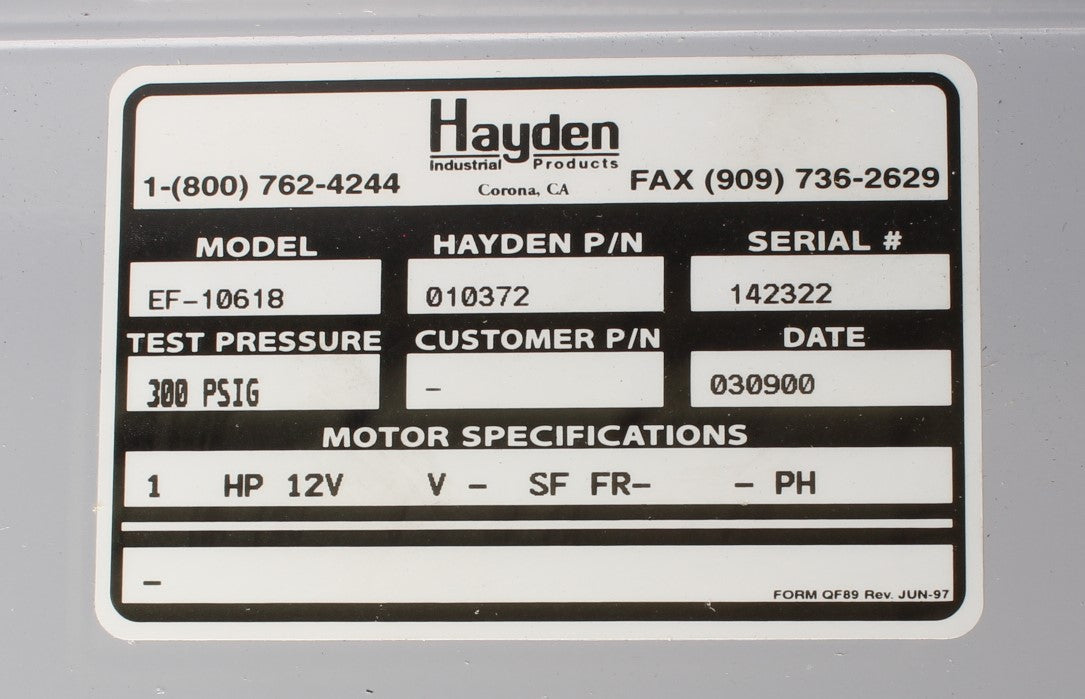 HAYDEN ­-­ EF-10618 ­-­ HYDRAULIC OIL COOLER