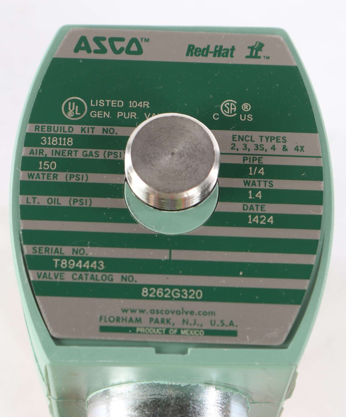 EMERSON - ASCO / JOUCOMATIC / REDHAT ­-­ J7308 ­-­ DRAIN SOLENOID