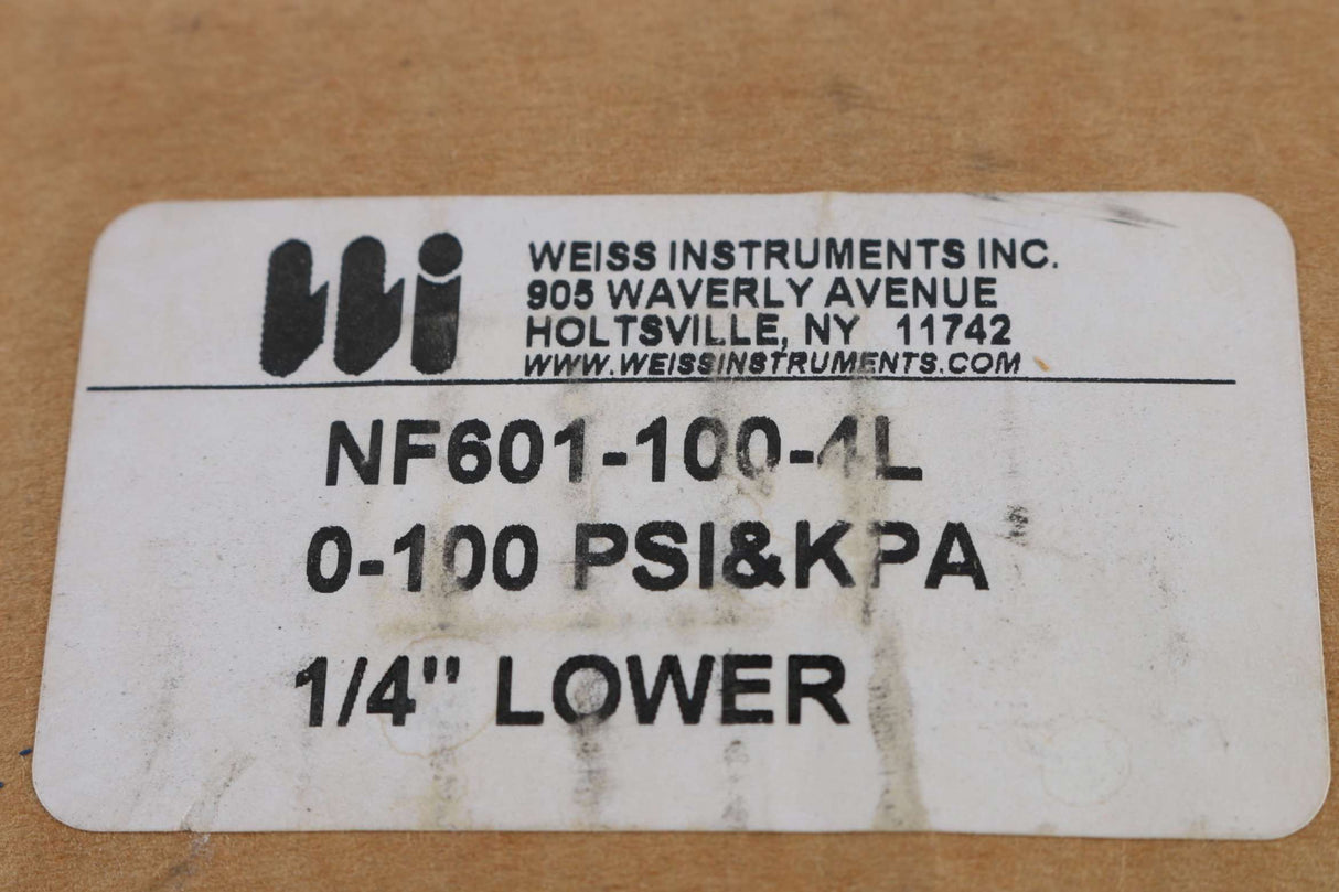 WEISS INSTRUMENTS ­-­ NF601-100-4L ­-­ GAUGE