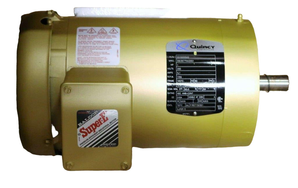 QUINCY AIR COMPRESSOR  ­-­ 127466E074 ­-­ ELECTRIC MOTOR 1HP 200V 60Hz