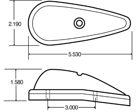 TRUCK-LITE ­-­ 26765R ­-­ RED TRIANGULAR MARKER CLEARANCE LIGHT 2 SCREW 12V