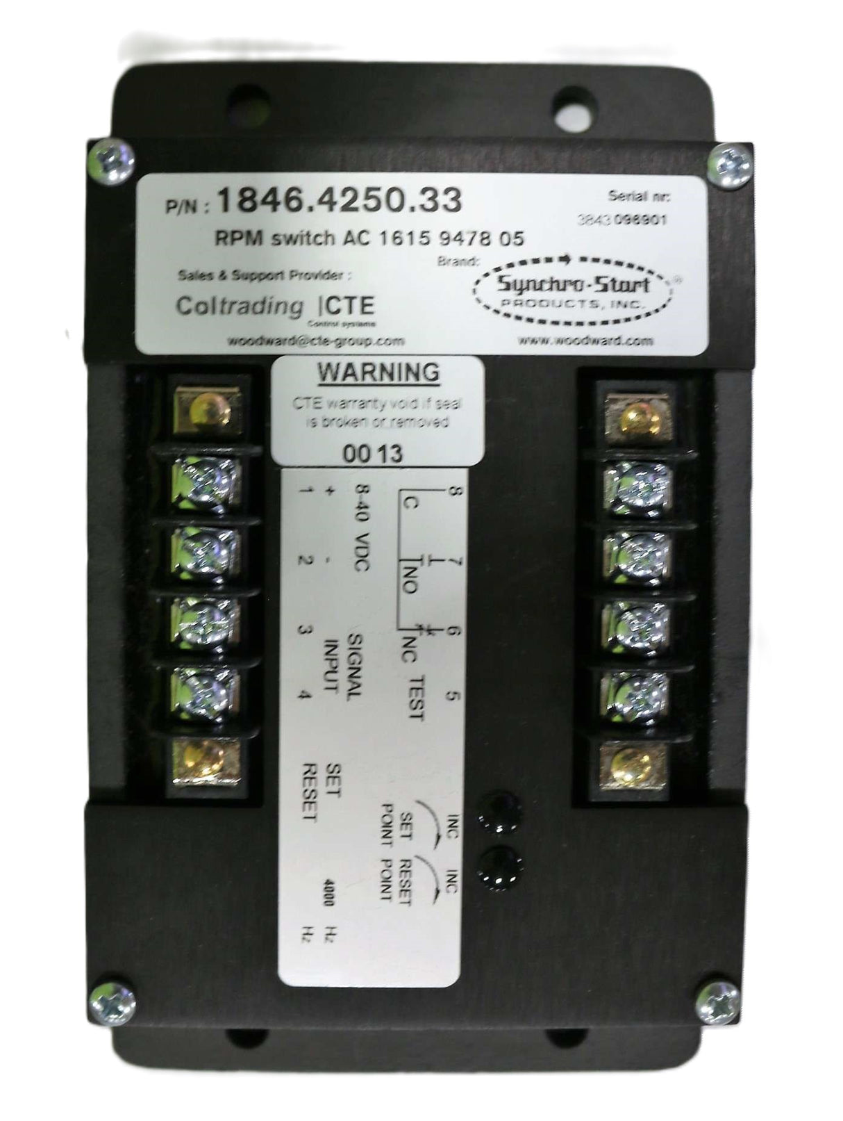 SYNCHRO-START ­-­ 1846.4250.33 ­-­ SPEED SWITCH