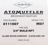 ALLIED WITAN ­-­ 0111007 ­-­ M07 AIR EXHAUST MUFFLER 3/4in MALE