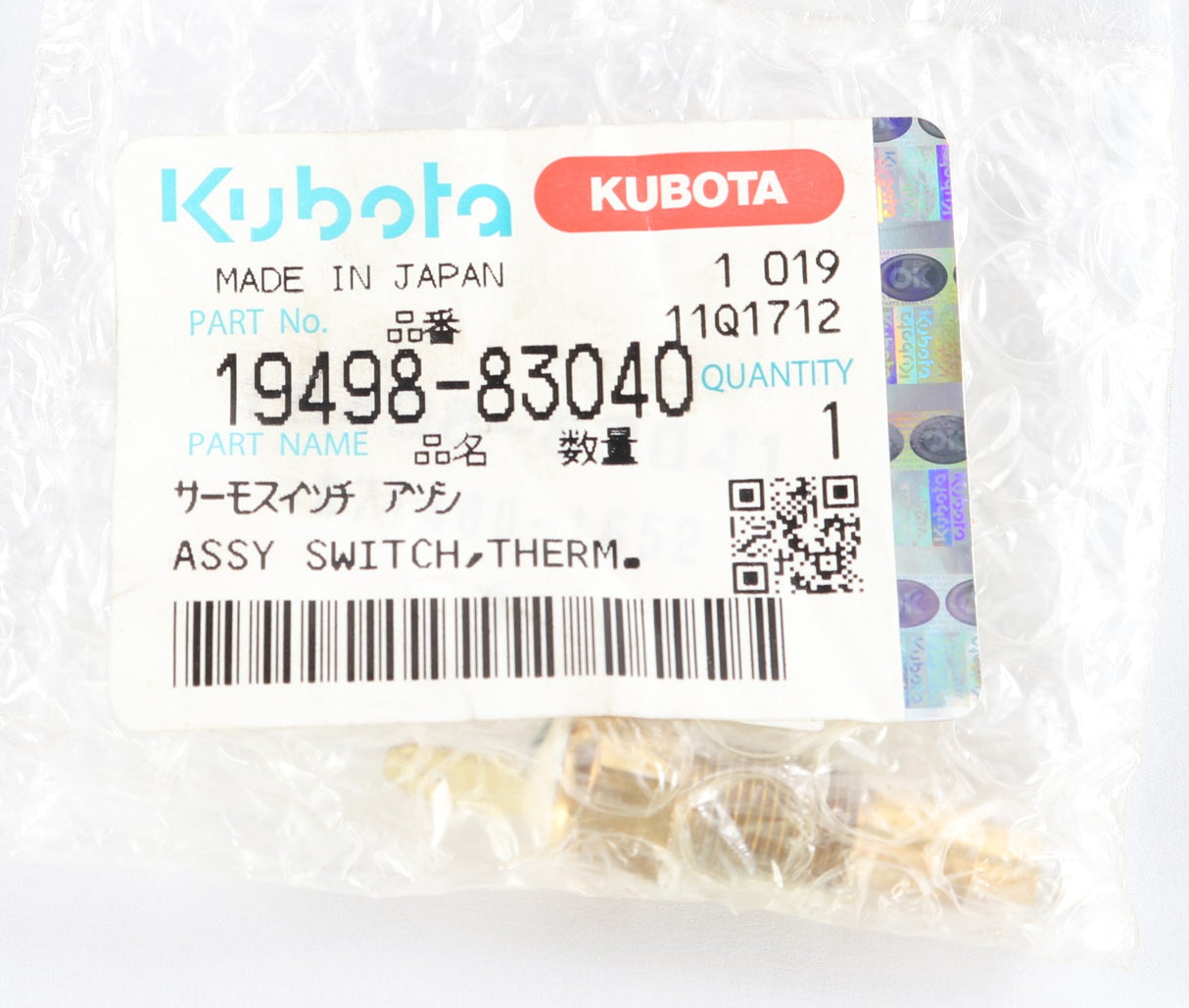 KUBOTA ­-­ 19498-83040 ­-­ SWITCH - COOLANT TEMPERATURE