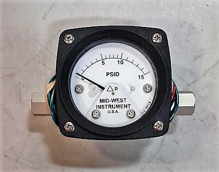 MID-WEST INSTRUMENT ­-­ 122AA-02-O(MH)-500P ­-­ PRESSURE GAUGE - DIFFERENTIAL 500PSIG