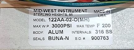 MID-WEST INSTRUMENT ­-­ 122AA-02-O(MH)-500P ­-­ PRESSURE GAUGE - DIFFERENTIAL 500PSIG
