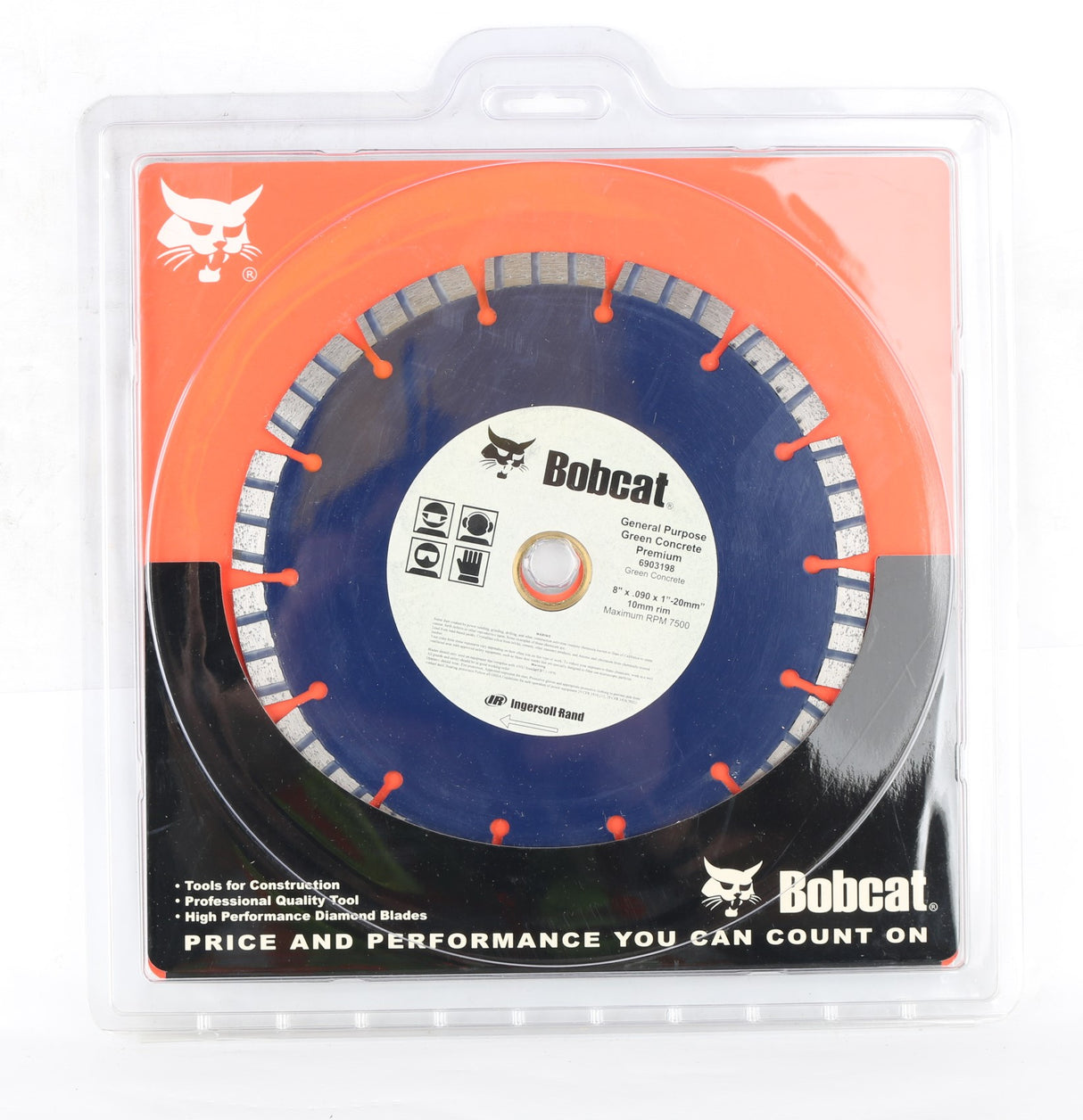 BOBCAT ­-­ 6903198 ­-­ BLADE  8" TURBO - GREEN CONCRETE