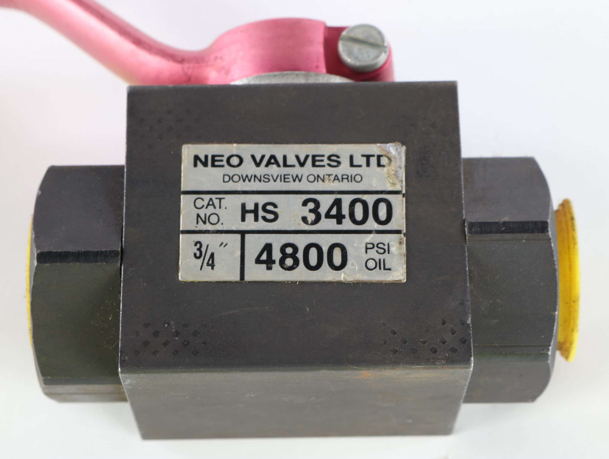 IWS ­-­ HS3400 ­-­ VALVE 3/4IN 4800PSI OIL - NEO VALVES LTD