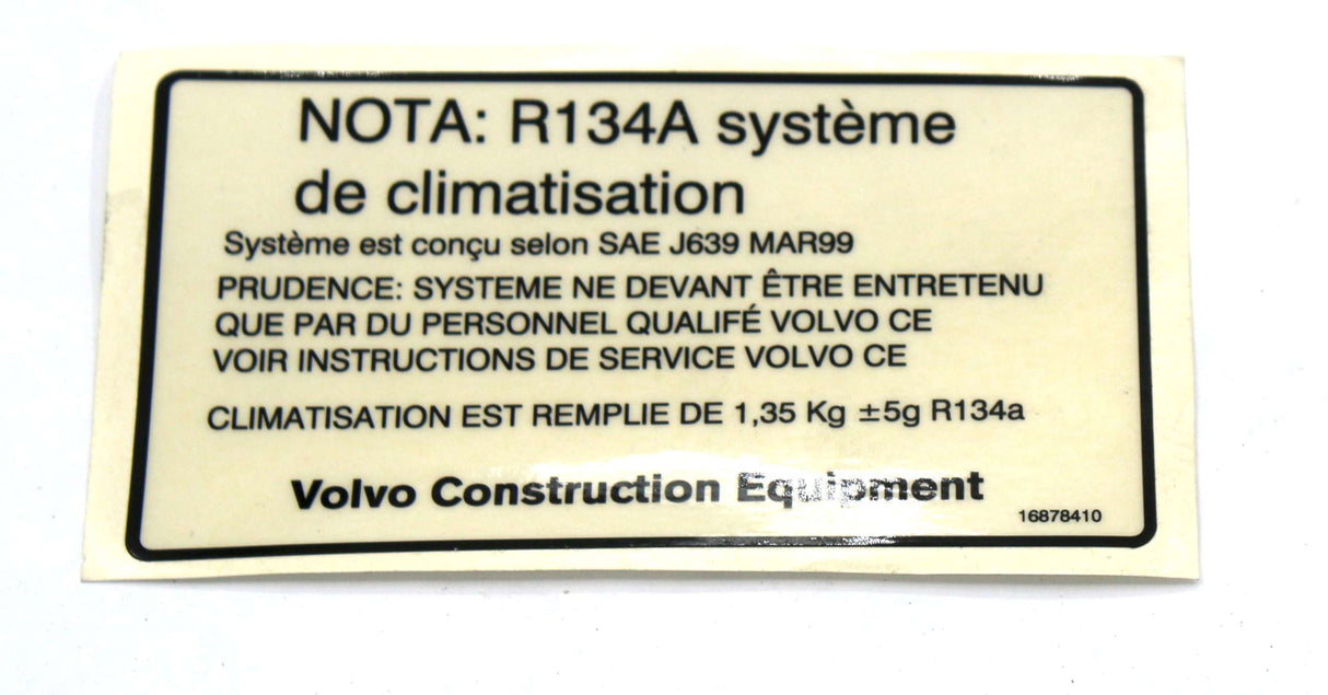 VOLVO ­-­ 16878416 ­-­ LABEL
