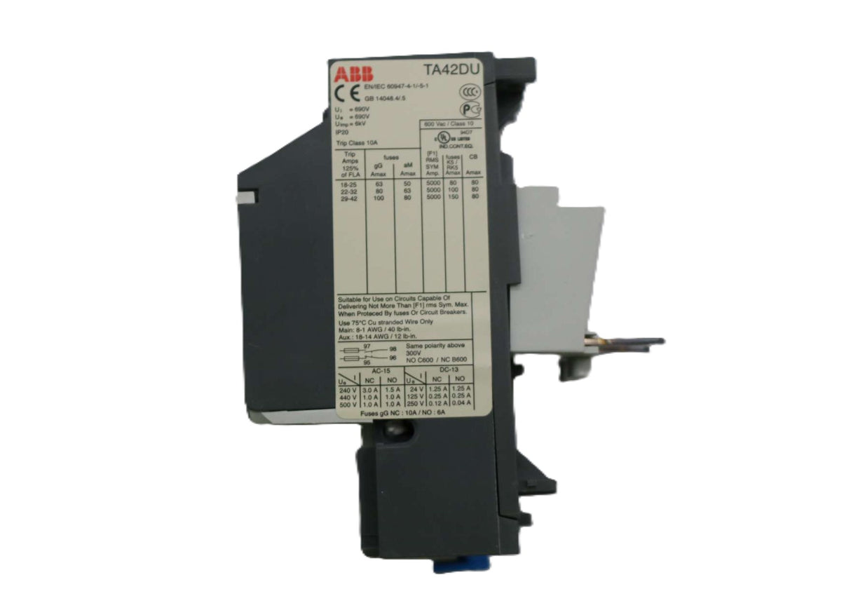 ABB ­-­ TA42DU-32 ­-­ OVERLOAD RELAY 24-32 AMP 600 VOLT