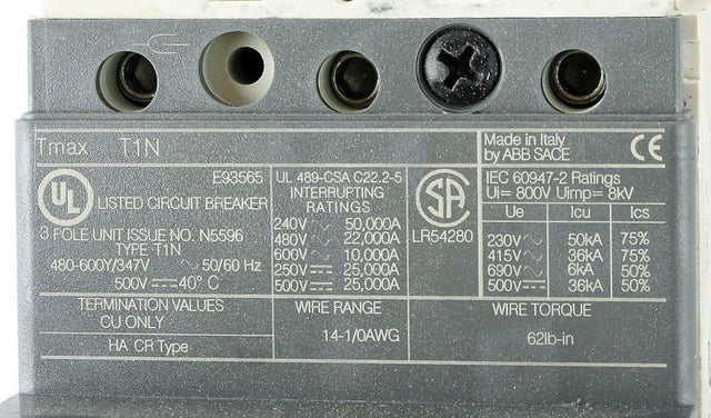 ABB ­-­ 1SDA061803R1 ­-­ BREAKER 40 AMP T-MAX ABB #T