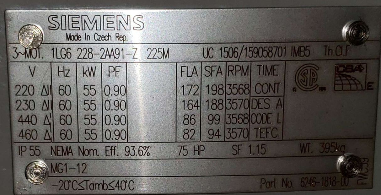 ATLAS COPCO ­-­ 2901172600 ­-­ MOTOR RETROFIT KIT GA55 60HZ