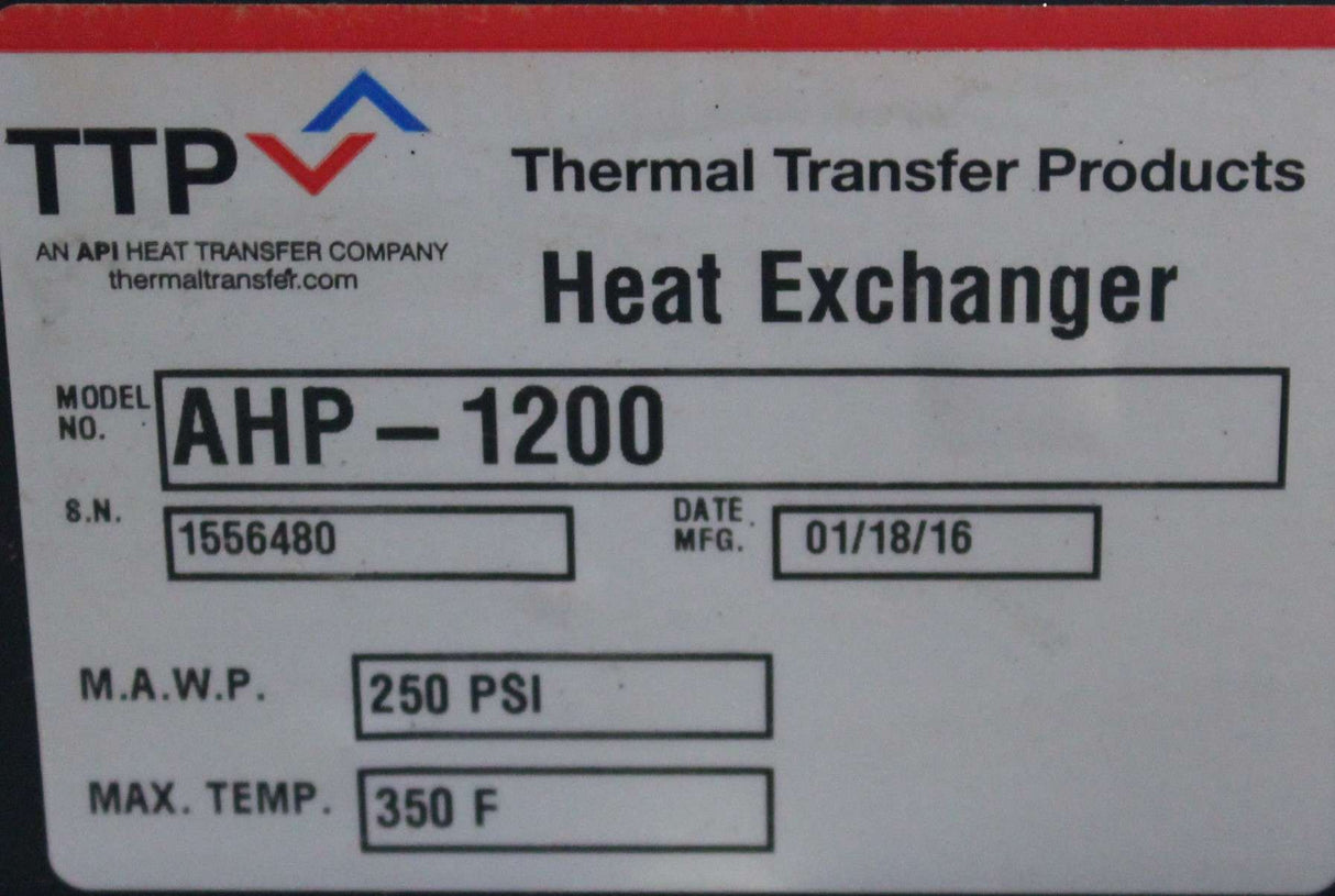API HEAT TRANSFER ­-­ AHP-1200-3 ­-­ PNEUMATIC AFTERCOOLER 230/460V 3PH 60Hz