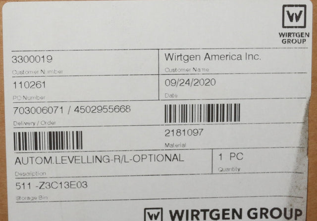 WIRTGEN ­-­ 2181097 ­-­ AUTOM.LEVELLING-R/L-OPTIONAL