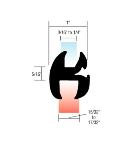 BANDIT ­-­ 900-9909-62 ­-­ WEATHERSTRIP - 2-PIECE SELF-SEALING (PER FOOT)